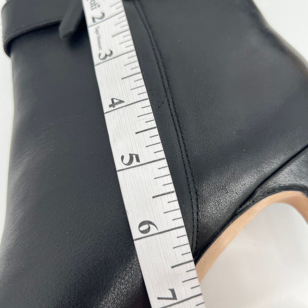 Banana Republic Factory 70mm Heel Dress Bootie Womens 9 Black Leather Belted - Picture 11 of 11